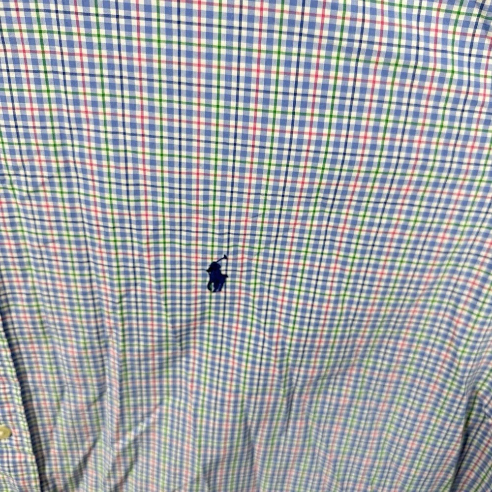 Polo Ralph Lauren Button Down Shirt Mens 4XLT Plaid L/S Embroidered Pony Logo